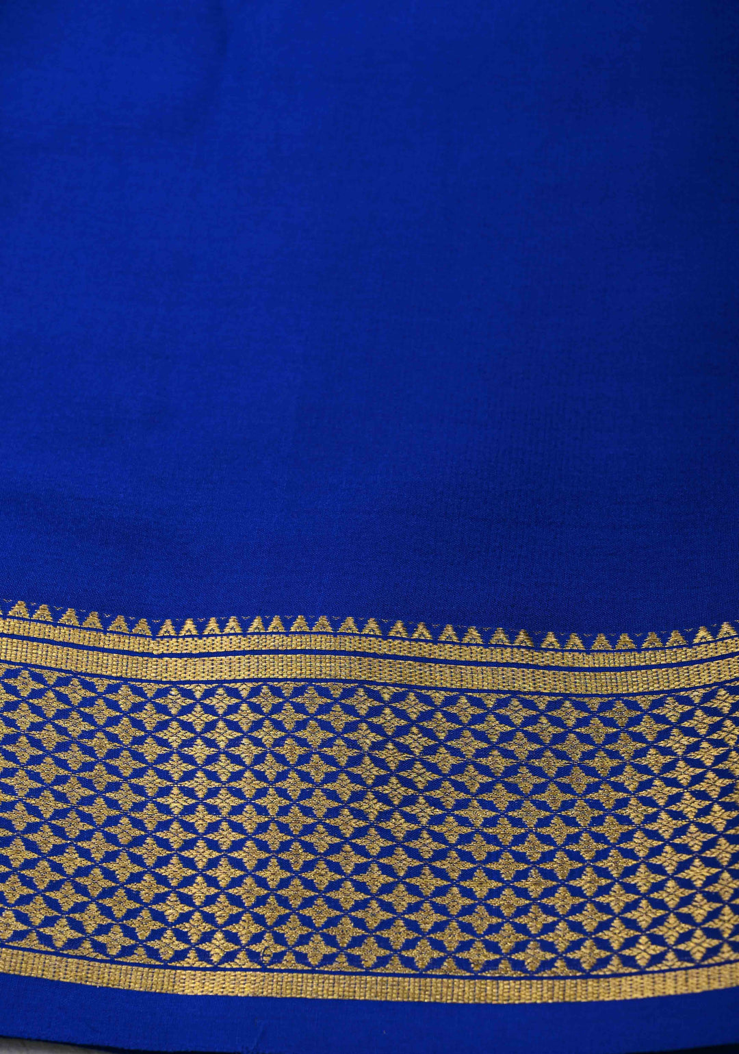 Turquoise Blue Pure Mysore Silk Saree with Zari borders in Ksic Grade thickness | SILK MARK CERTIFIED