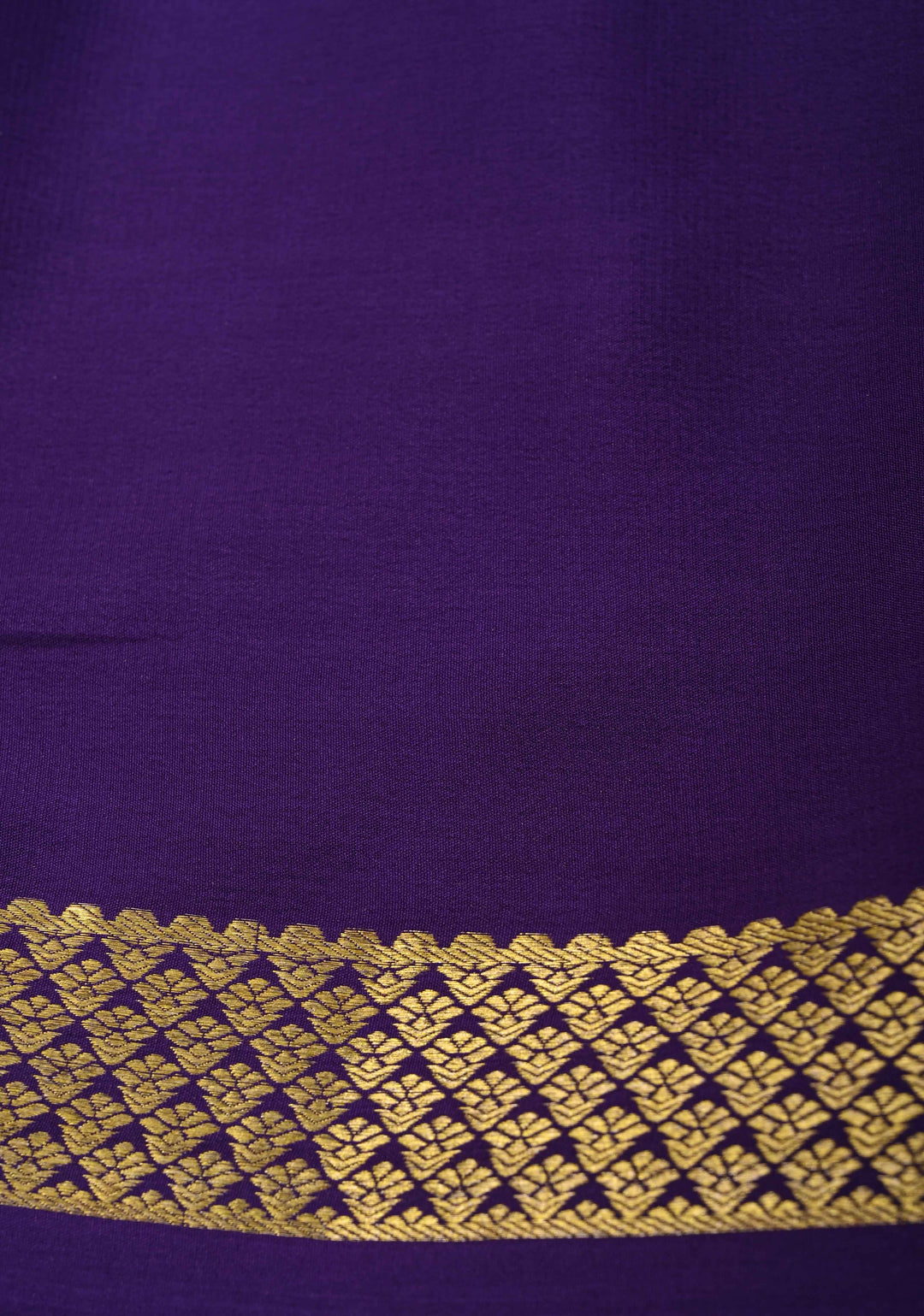 Mubaggam 3-Part Mysore Silk Saree in Green with indigo and Magenta With Horizontal Zari stripes and Half Border in KSIC Grade Thickness | SILK MARK CERTIFIED