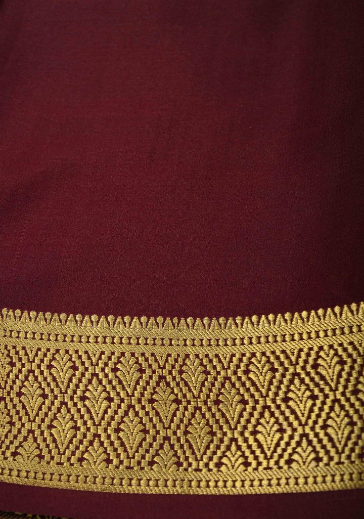 Pink Zari Checks on Pure Mysore Silk saree Floral Zari Motifs And Podi Kattam Border in KSIC Grade Thickness | SILK MARK CERTIFIED