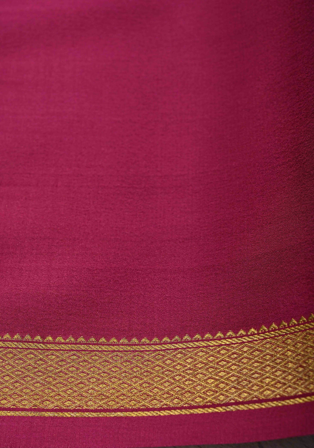 Cyan Mysore Silk Saree with Blue Panel and Zari Border in KSIC Grade Thickness | SILK MARK CERTIFIED