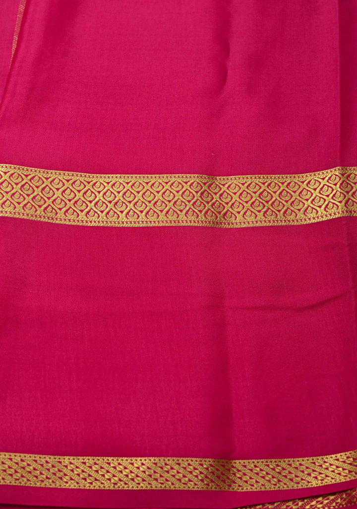 Ink Purple Mysore Silk Saree with Podi-Kattam Zari Checks and Rettaipet Contrast Border in KSIC Grade Thickness | SILK MARK CERTIFIED