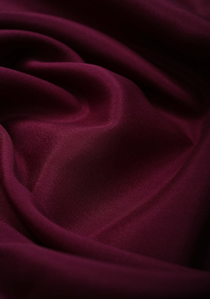 Wine Mysore Silk Saree with Zari borders in Ksic Grade thickness | SILK MARK CERTIFIED