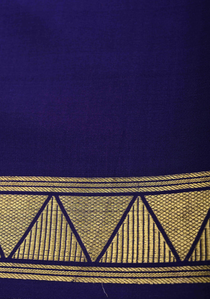 Shades of Purple Mysore silk Saree with Half Border in KSIC Grade Thickness | SILK MARK CERTIFIED