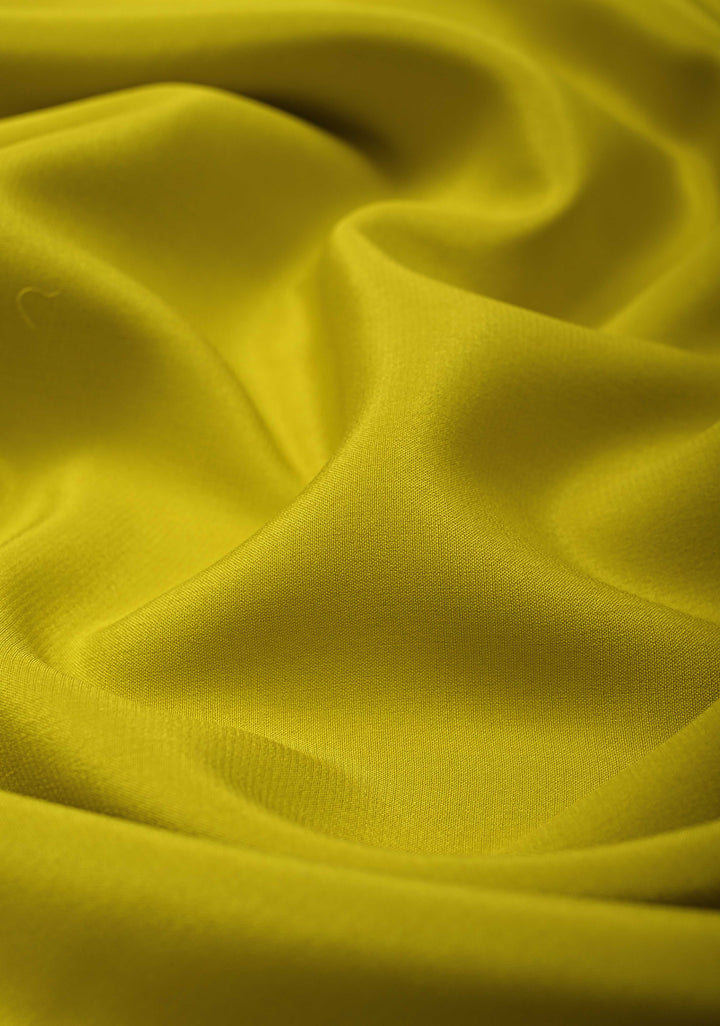 Lemon Yellow Mysore Silk Saree with Zari borders in Ksic Grade thickness | SILK MARK CERTIFIED