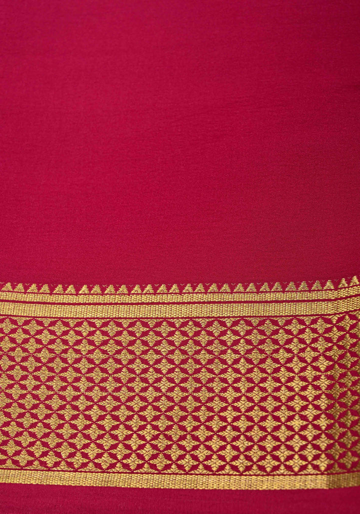 Plum Mysore Silk Saree with Zari borders in Ksic Grade thickness | SILK MARK CERTIFIED