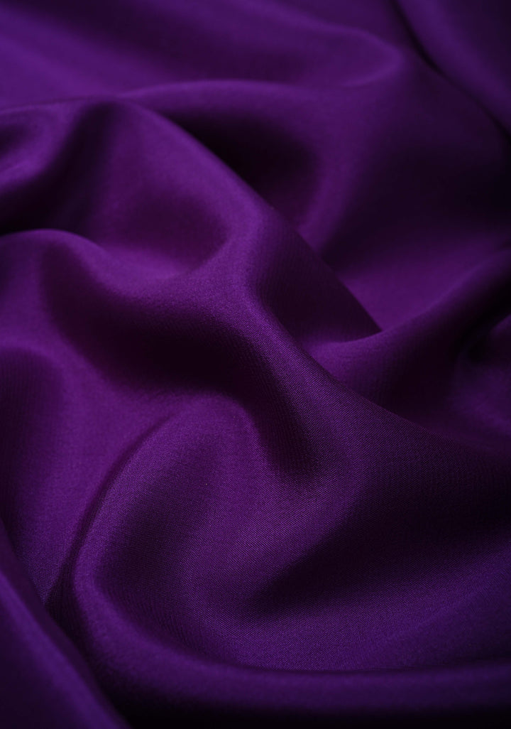 Purple Mysore Silk Saree with Zari borders in Ksic Grade thickness | SILK MARK CERTIFIED