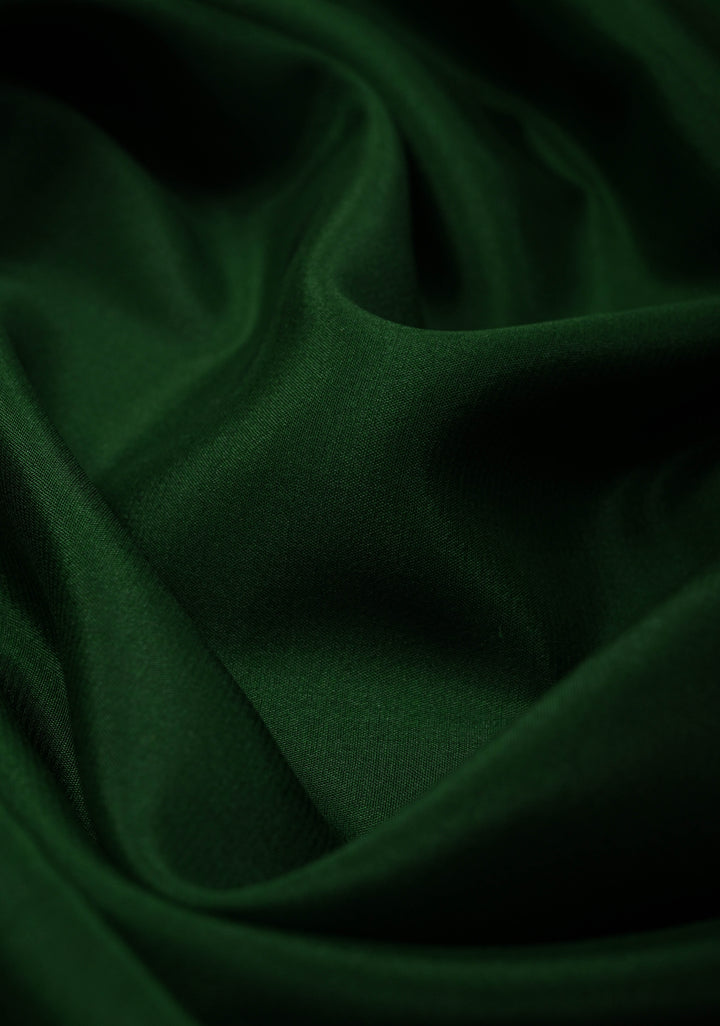 Bottle Green Mysore Silk Saree with Contrast Zari Borders in KSIC Grade Thickness | SILK MARK CERTIFIED