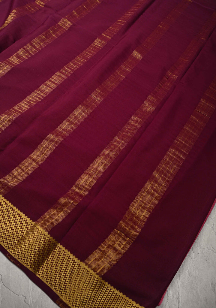 RoseMilk Mysore Silk Saree with Contrast Zari Borders in KSIC Grade Thickness | SILK MARK CERTIFIED