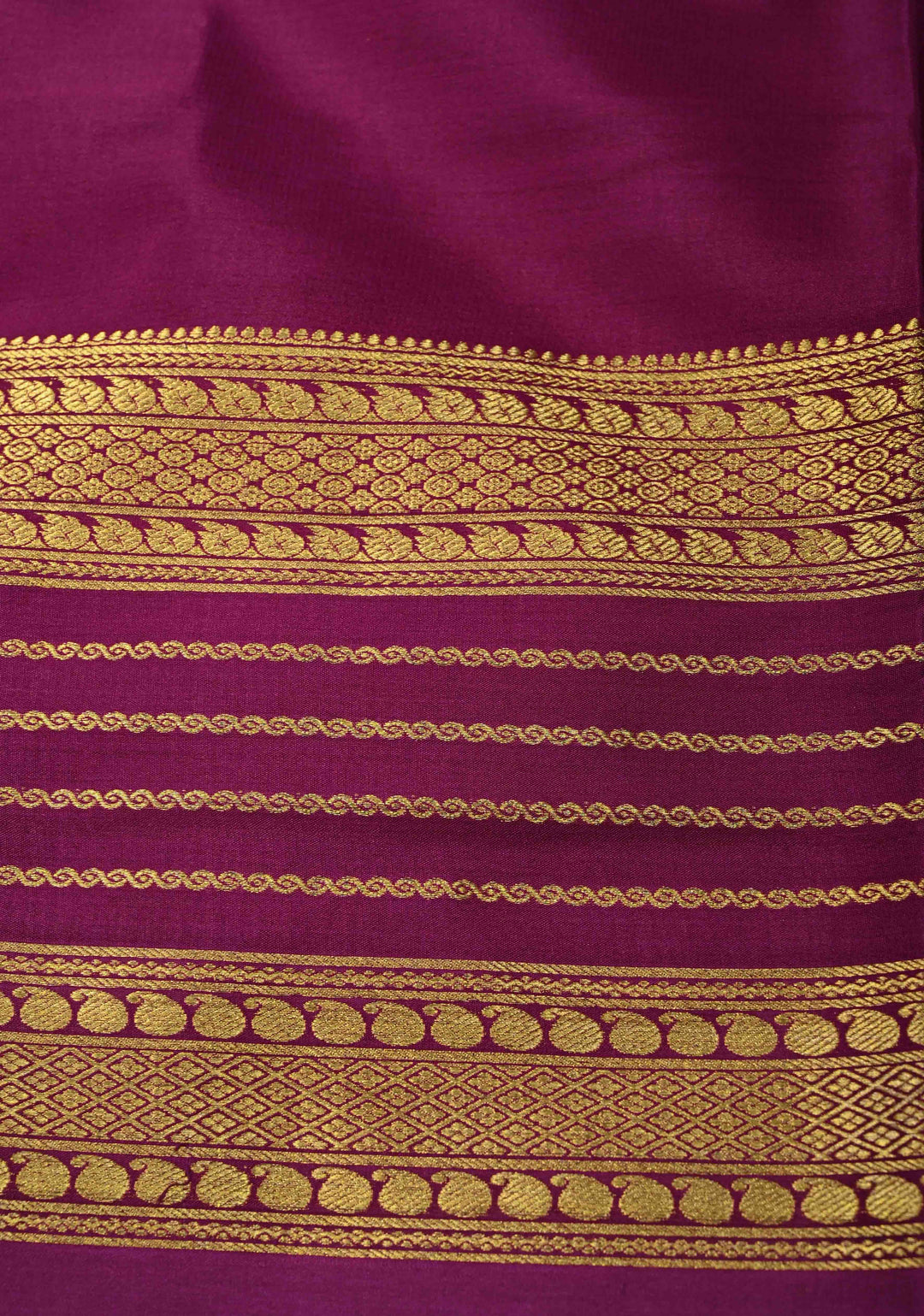 Bright Yellow Mysore Silk Saree with Zari Contrast Pannel Borders in KSIC Grade Thickness | SILK MARK CERTIFIED