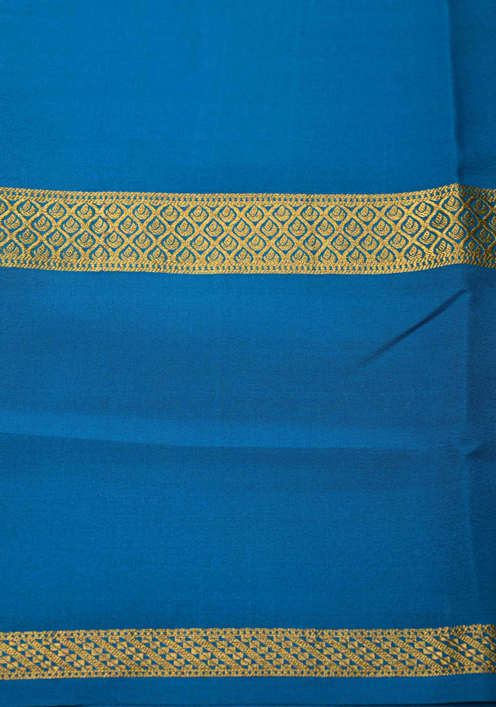 Plum Pure Mysore Silk Saree with Podi-Kattam Zari Checks and Contrast Zari Border in KSIC Grade Thickness | SILK MARK CERTIFIED