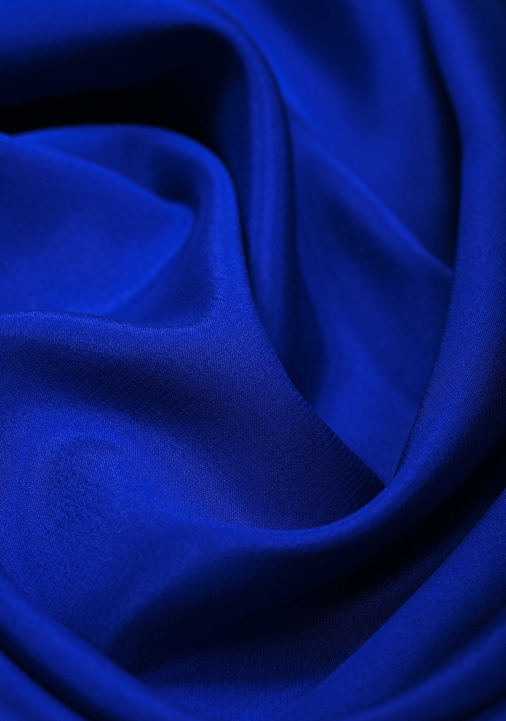 Royal Blue Mysore Silk Saree with Contrast Zari Borders in KSIC Grade Thickness | SILK MARK CERTIFIED