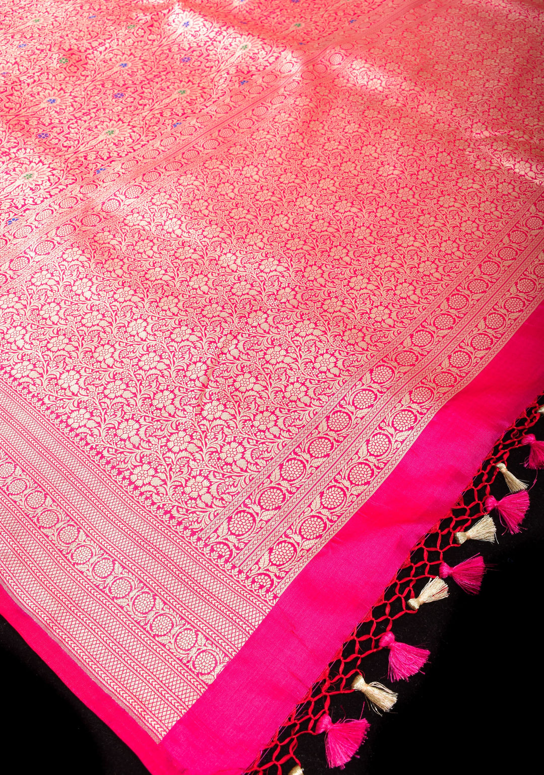 Red Exquisite and Intricate Banarasi Katan Silk Saree with Meenakari Brocade   | SILK MARK CERTIFIED