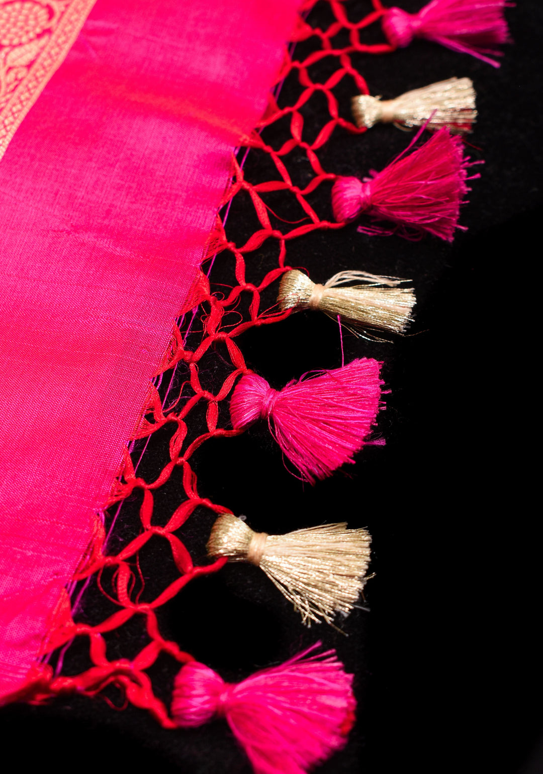 Red Exquisite and Intricate Banarasi Katan Silk Saree with Meenakari Brocade   | SILK MARK CERTIFIED