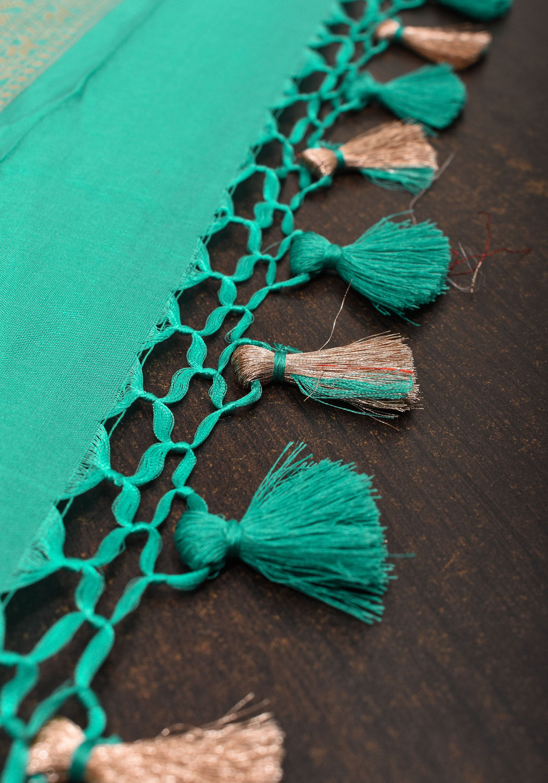 Cyan Alfi  Pure Katan Silk Banarasi Saree with Floral Jaal Weave | SILK MARK CERTIFIED