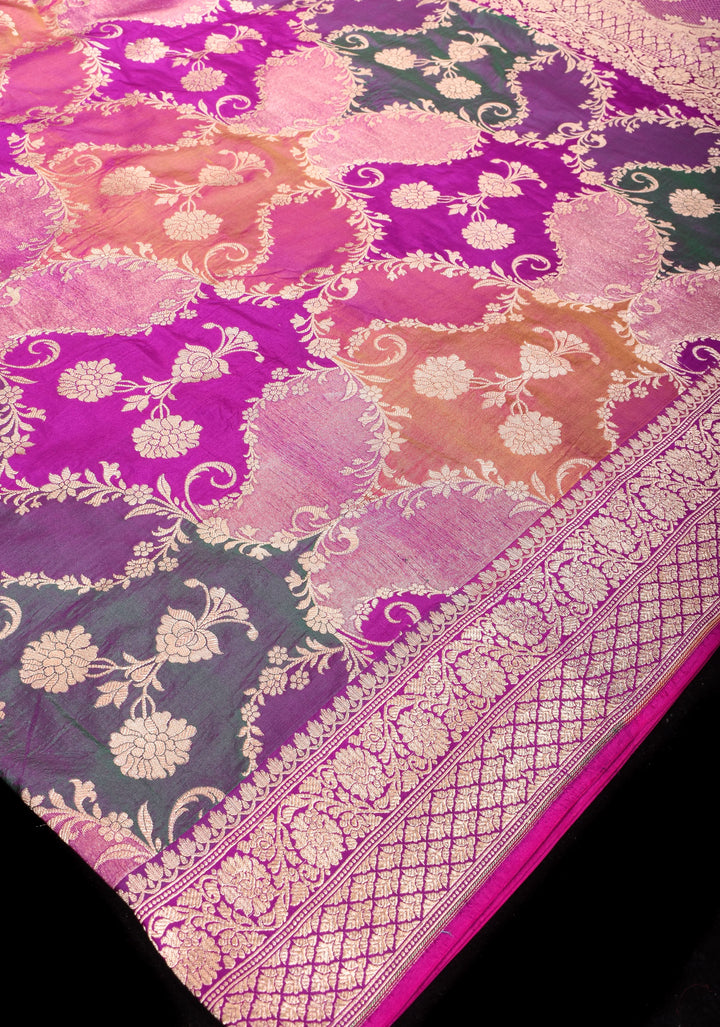Exquisite Multicolor  Rangkaat Design Banarasi Katan Saree with Paisley Jaal Zari Detailing | SILK MARK CERTIFIED