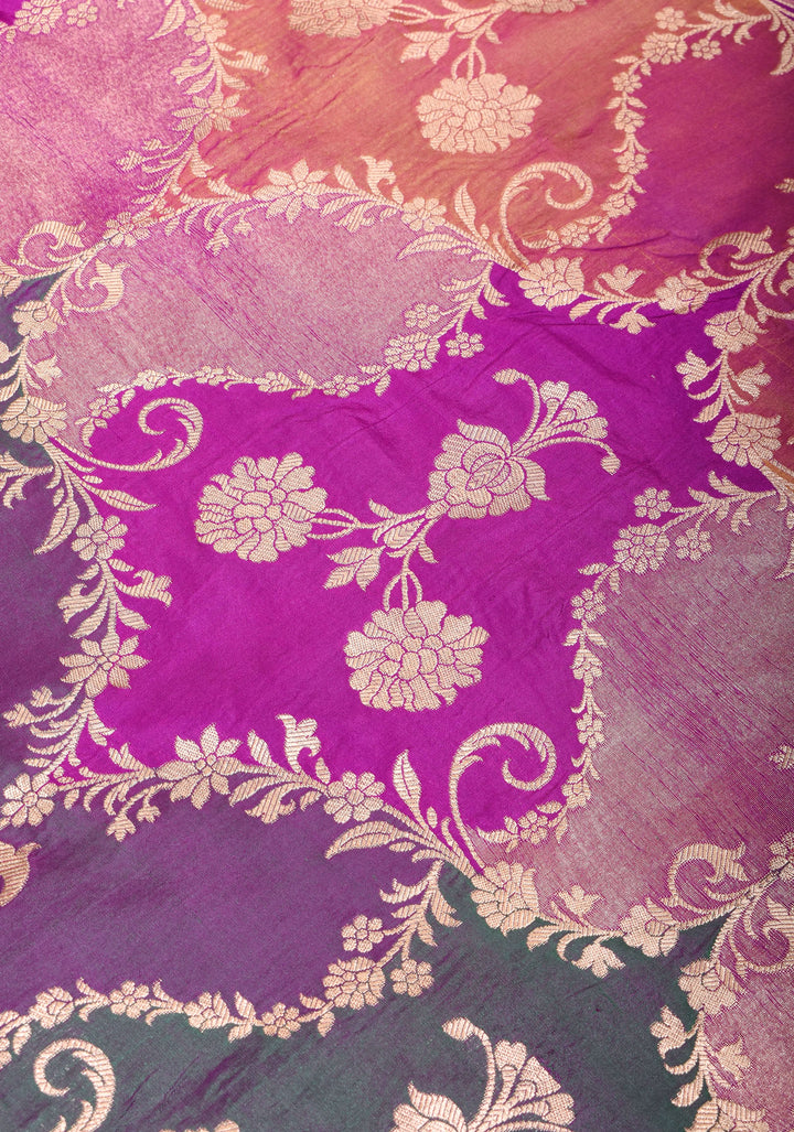 Exquisite Multicolor  Rangkaat Design Banarasi Katan Saree with Paisley Jaal Zari Detailing | SILK MARK CERTIFIED