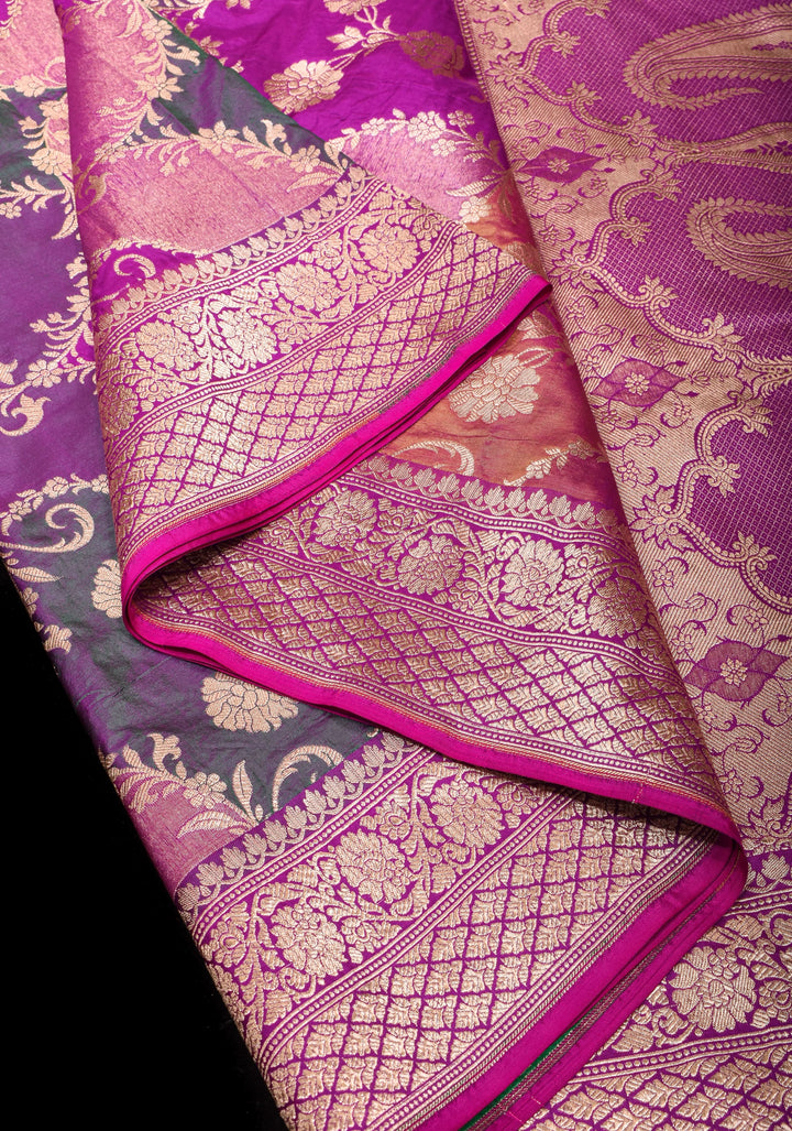 Exquisite Multicolor  Rangkaat Design Banarasi Katan Saree with Paisley Jaal Zari Detailing | SILK MARK CERTIFIED