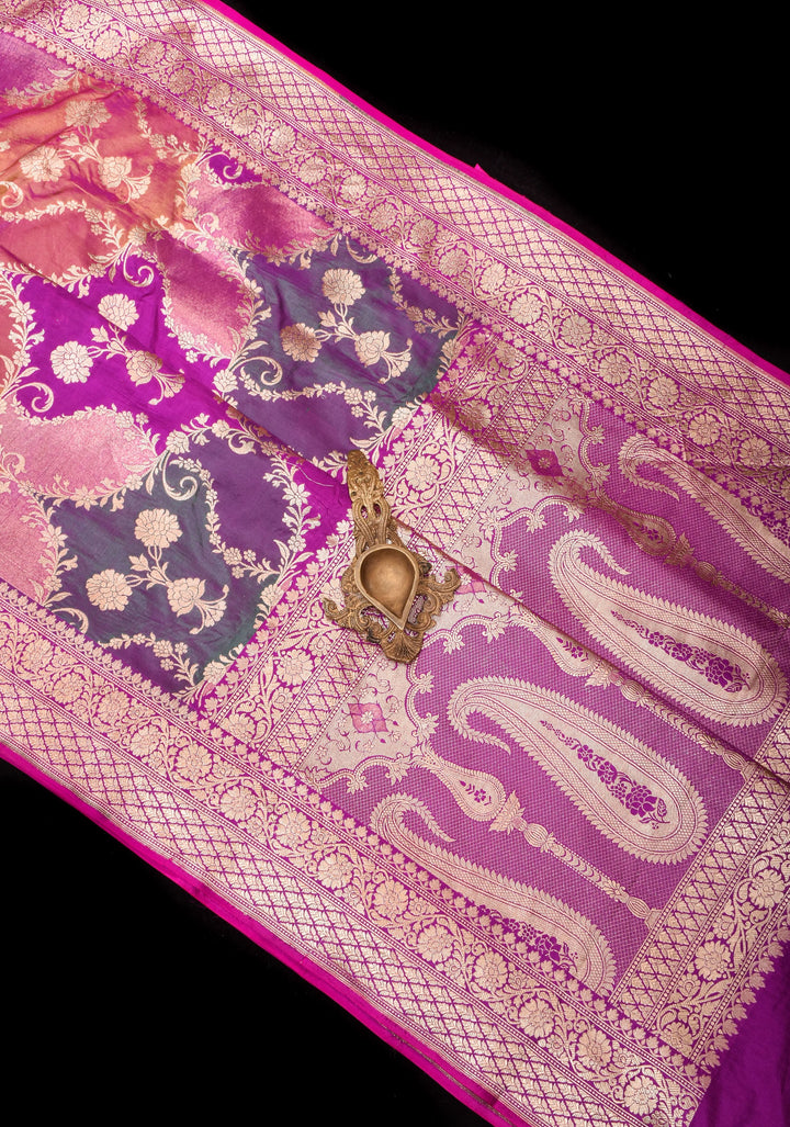 Exquisite Multicolor  Rangkaat Design Banarasi Katan Saree with Paisley Jaal Zari Detailing | SILK MARK CERTIFIED