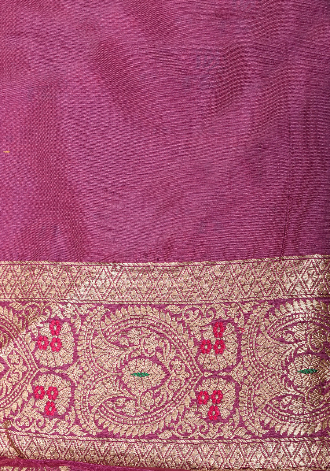 Magenta Banarasi Katan Silk Saree with Zari Butti with Meenakari jaal panel and zari Border | SILK MARK CERTIFIED