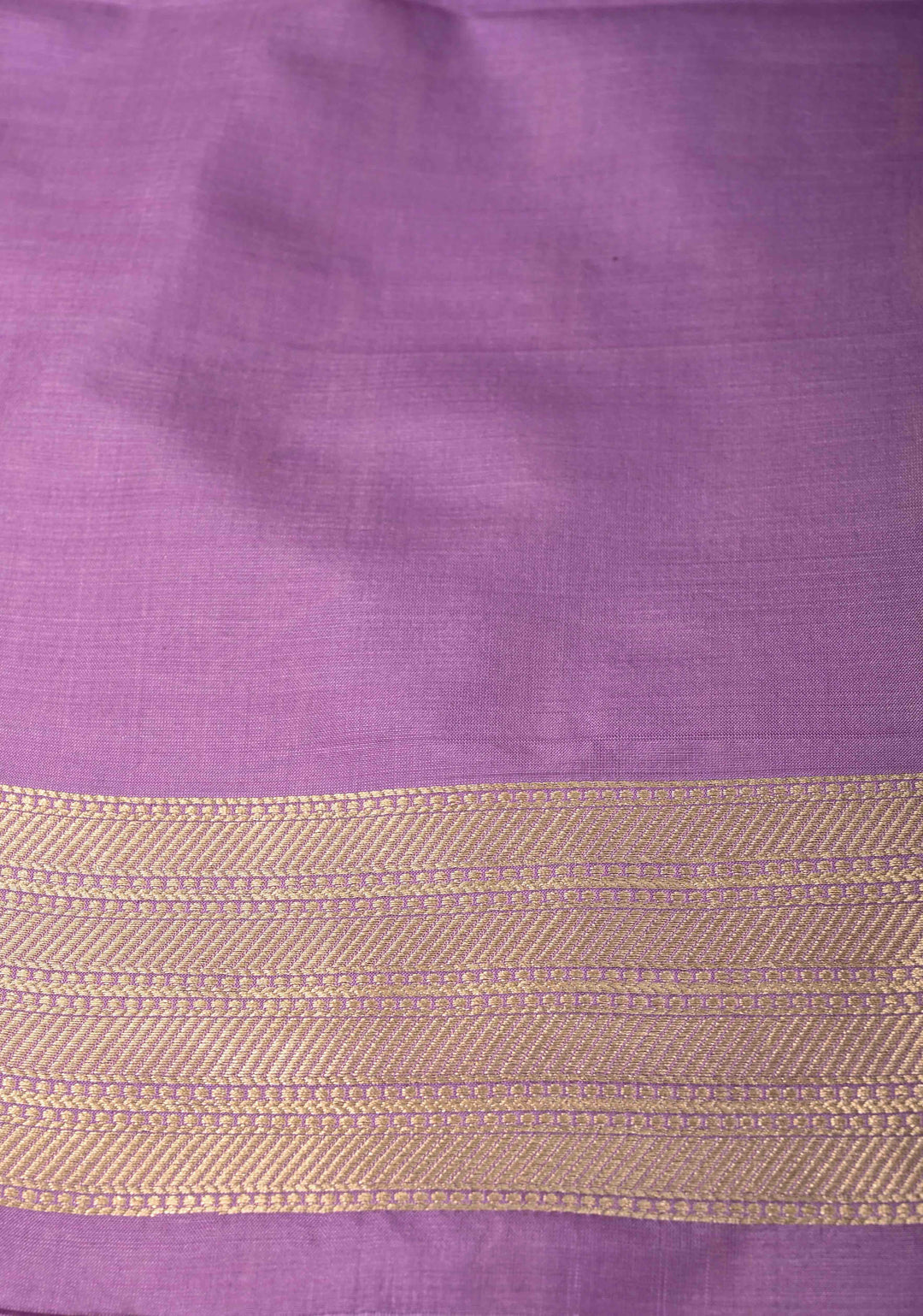 Lavender Banarasi Pure Katan Silk Saree with Geometric Buttas and Floral Zari Borders | SILK MARK CERTIFIED