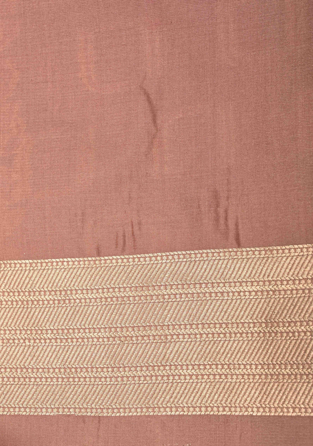 Dusty peach Banarasi Pure Katan Silk Saree with Geometric Buttas and Floral Zari Borders | SILK MARK CERTIFIED