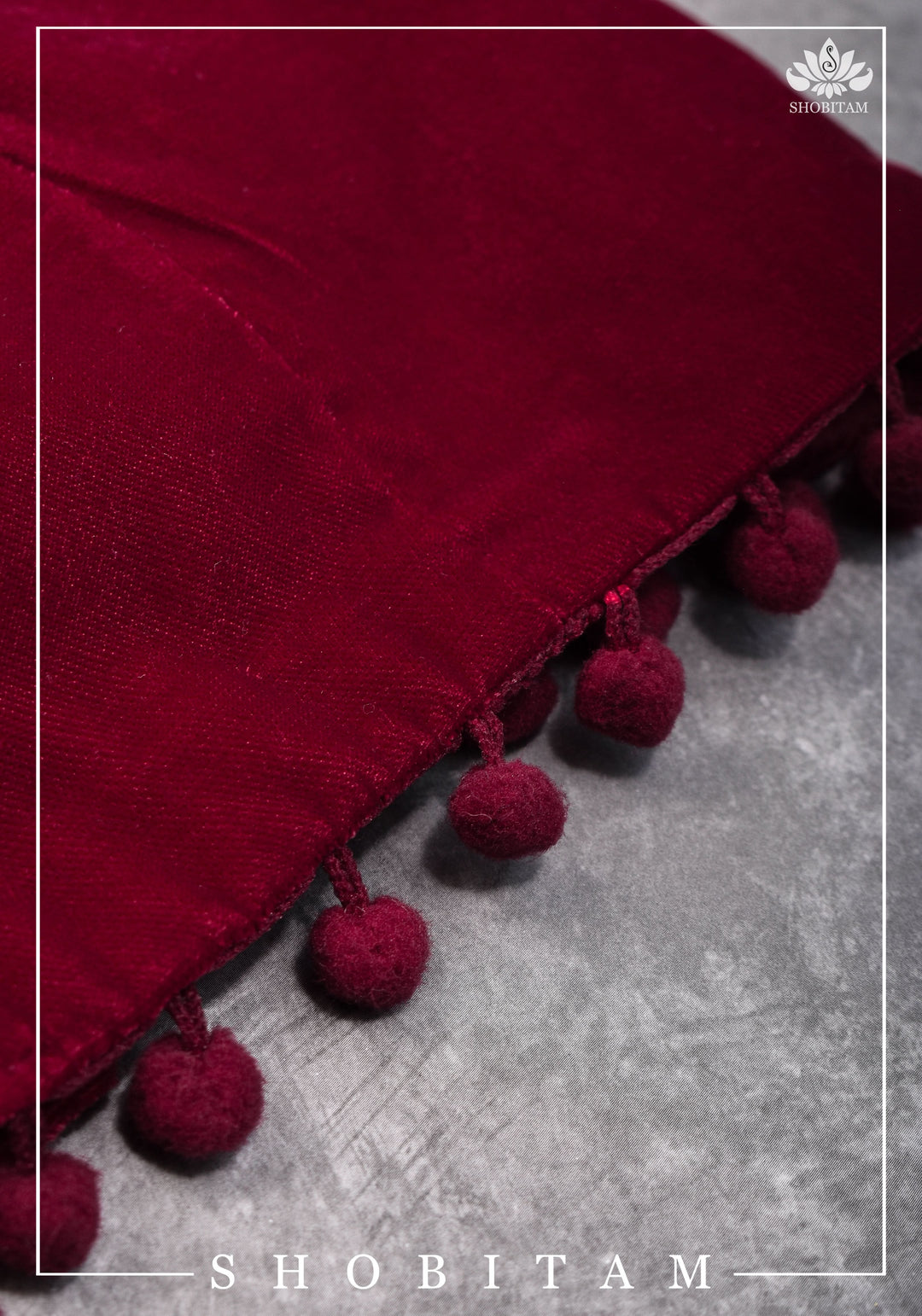 34-Premium Velvet Burgundy Saree Blouse | Shobitam Blouse