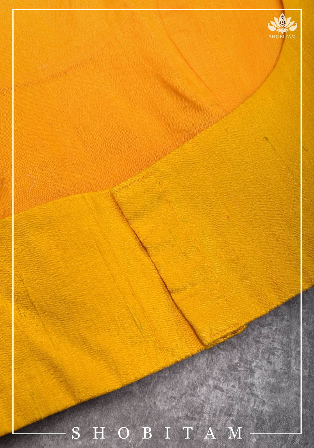 size 36 Yellow raw silk sleeveless blouse with applique on back| Shobitam Blouse