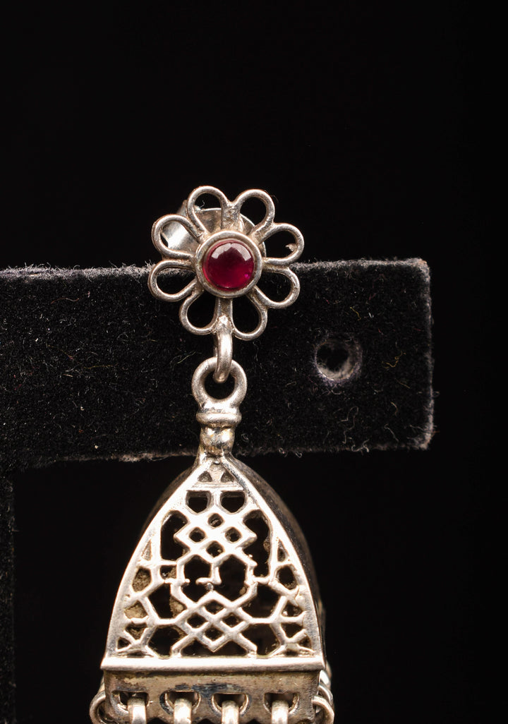 92.5 Silver Small Jhumkas with 2 side jaali
