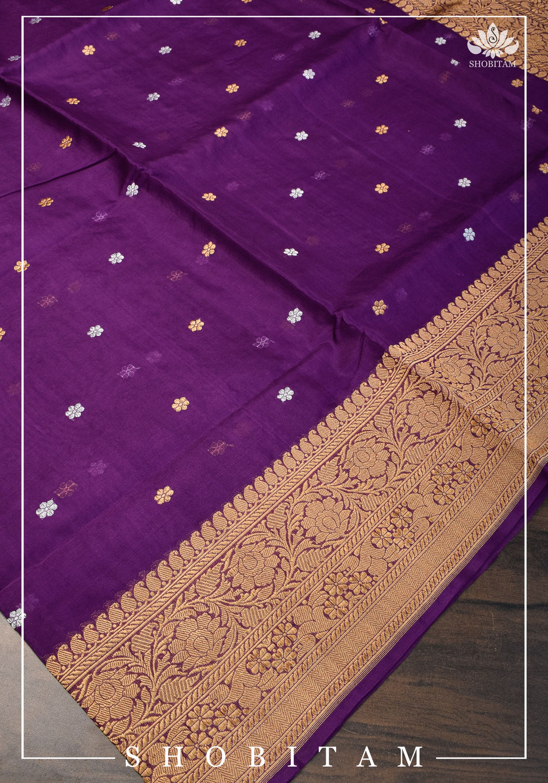 Exquisite Pure Banarasi Kora Silk Saree with Chunri Bootis, Resplendent Grand Pallu and Zar | SILK MARK CERTIFIED