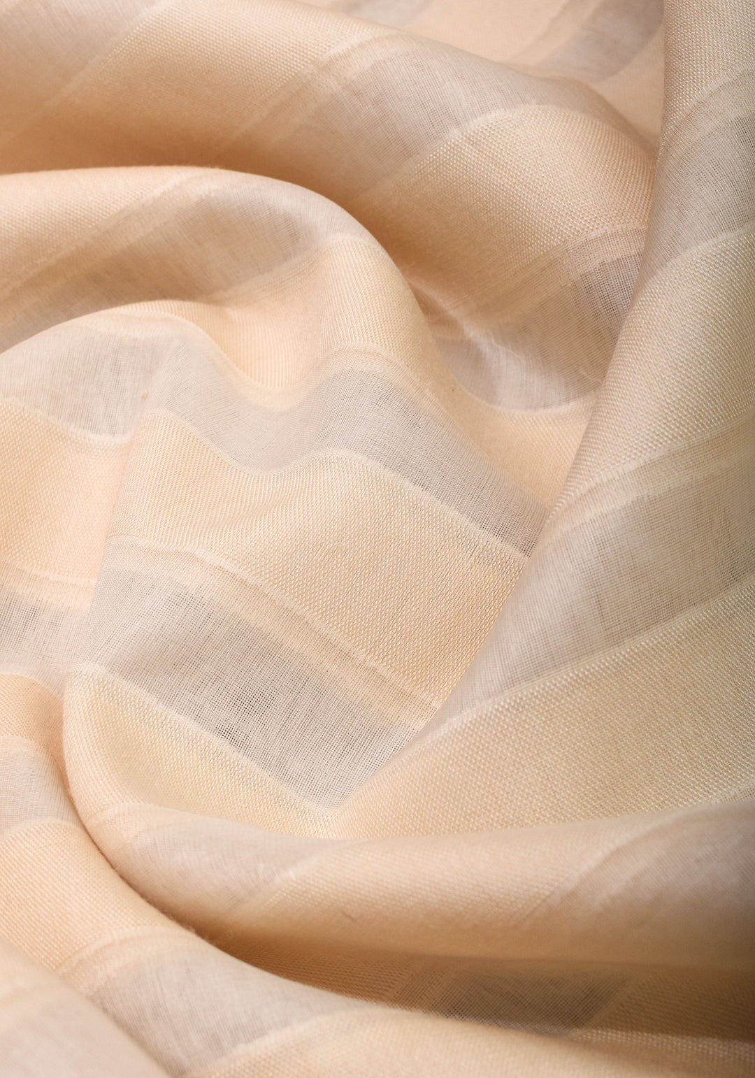 Off White Pure Kora Silk Banarasi Saree with trendy Striped Pattern and zari border  | SILK MARK CERTIFIED