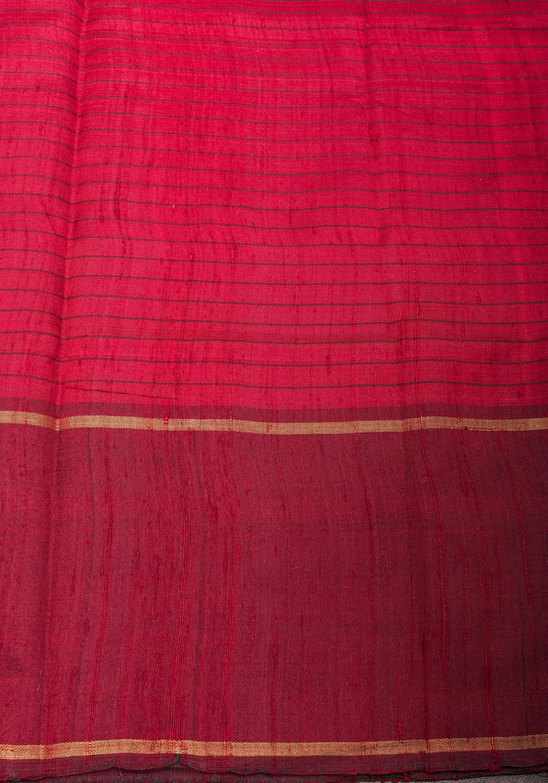 Matka Silk Saree in Pink Red dual tone with checks & Wide Meenakari Border | SILK MARK CERTIFIED