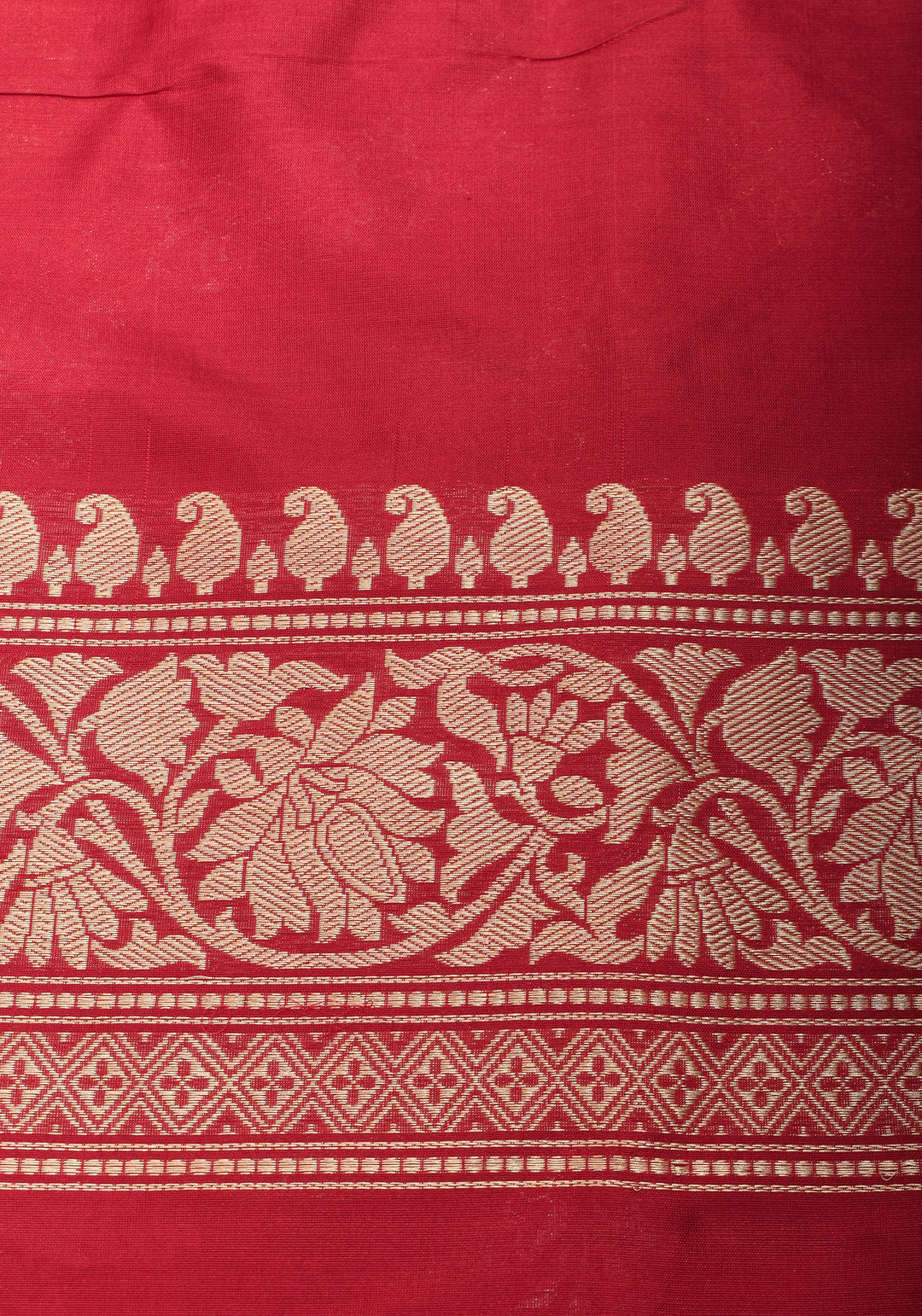 Exquisite Kadhuwa Jungla Alfi Leheria Saree in Blood Red | SILK MARK CERTIFIED