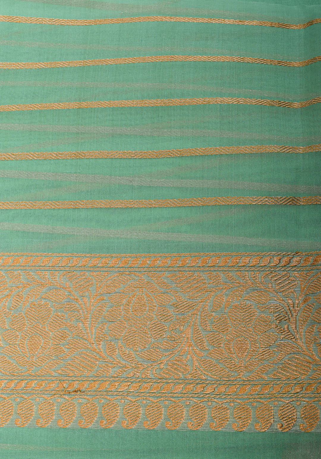 Aqua Exquisite Pure Banarasi Kora Silk Saree with Chunri d Zari | SILK MARK CERTIFIED