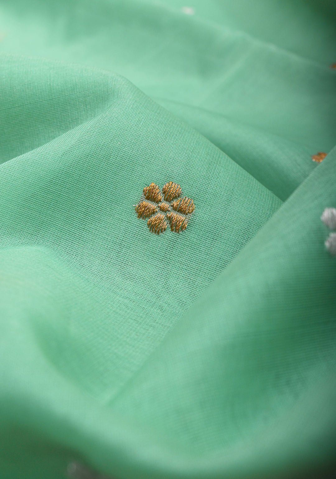 Aqua Exquisite Pure Banarasi Kora Silk Saree with Chunri d Zari | SILK MARK CERTIFIED