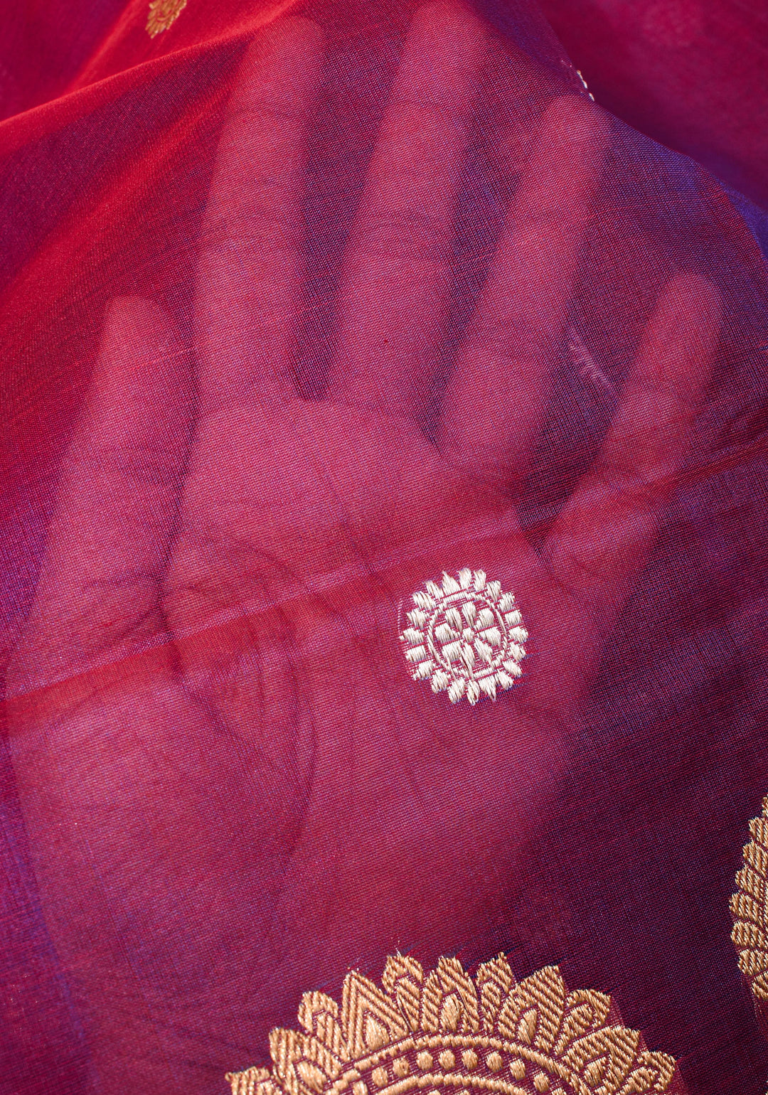 Purple Dual Tone Pure Banarasi Kora Silk Saree with Sona Rupa Buttas and Zari Border | SILK MARK CERTIFIED