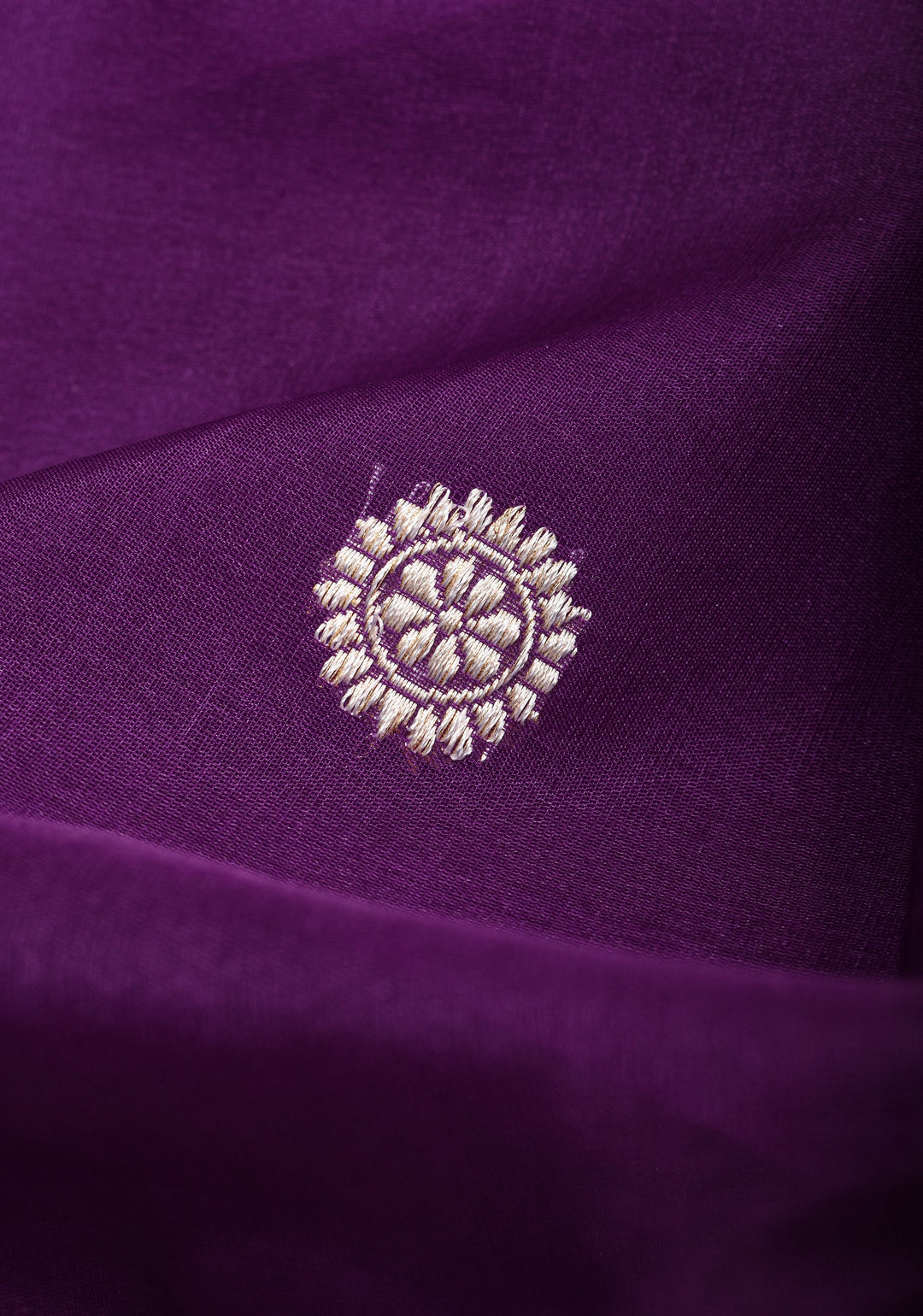 Dark Purple Tone Gorgeous Pure Banarasi Kora Silk Saree with Sona Rupa Floral Buttas  | SILK MARK CERTIFIED