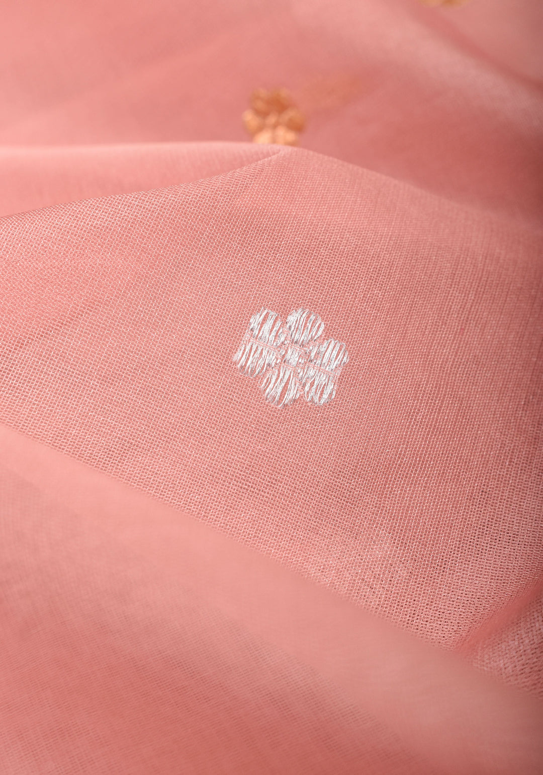 Dusty Rose Pure Banarasi Kora Silk Saree with Chunri Buttas and Paisley Grand Pallu | SILK MARK CERTIFIED