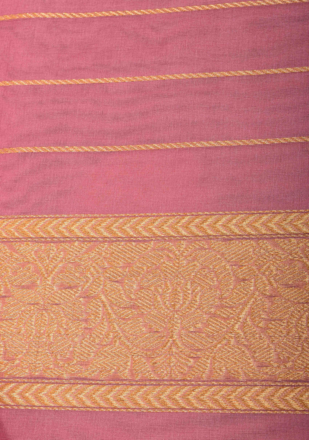 Thistle Pink Banarasi Kora Silk Saree with Sona Rupa Chand Tara Buttas | SILK MARK CERTIFIED