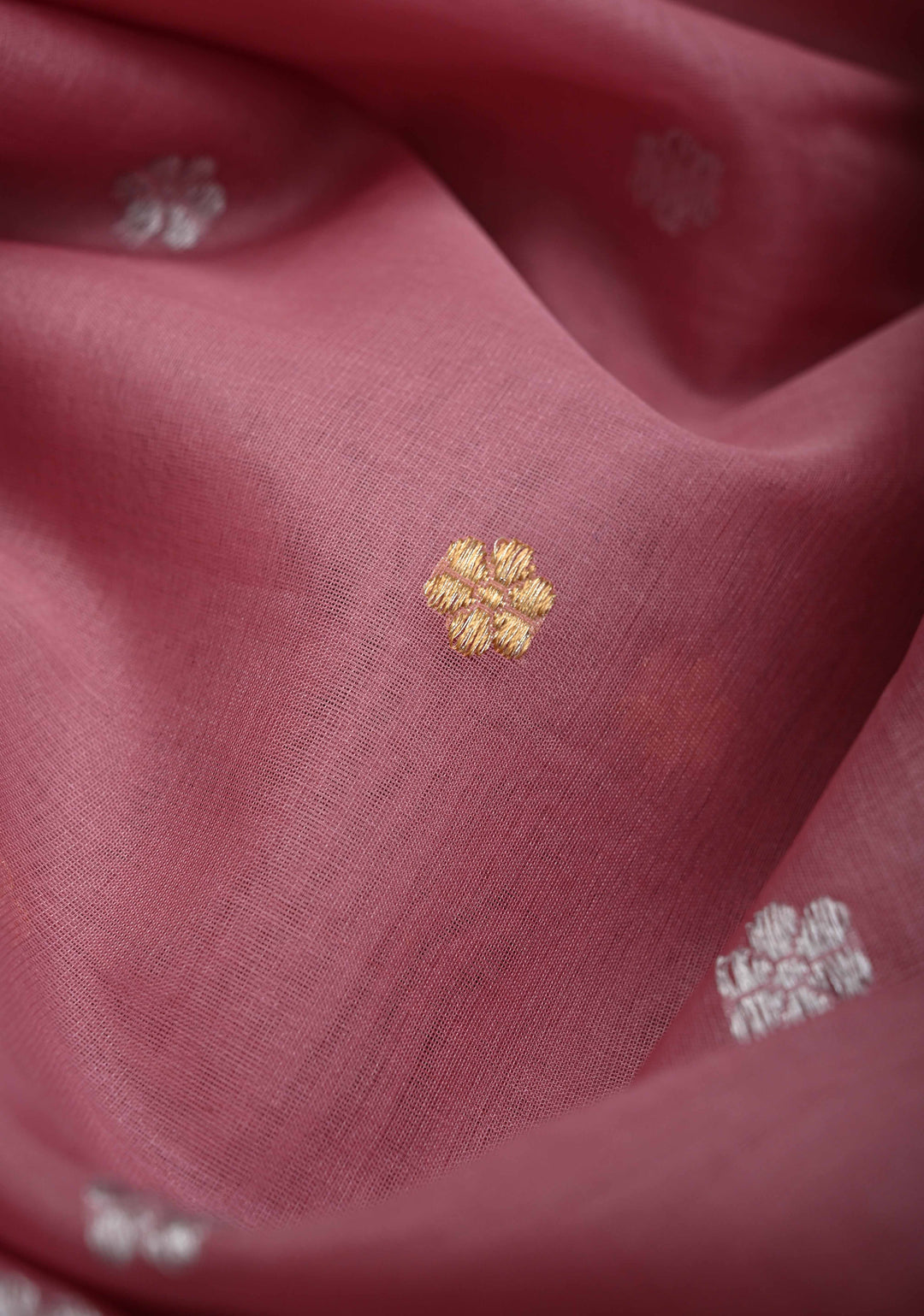 Pink Pure Banarasi Kora Silk Saree with Chunri Buttas and Paisley Grand Pallu | SILK MARK CERTIFIED