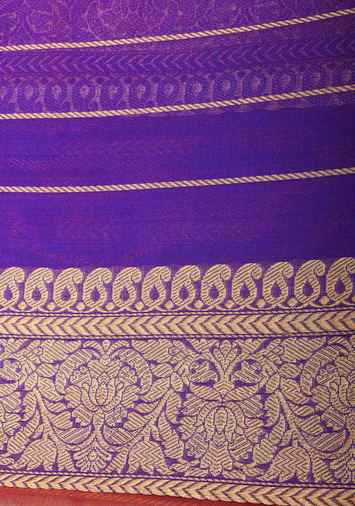 Mustard Dual tone Banarasi Kora Silk Saree with Sona Rupa Buttas and Ganga Jamuna Border | SILK MARK CERTIFIED