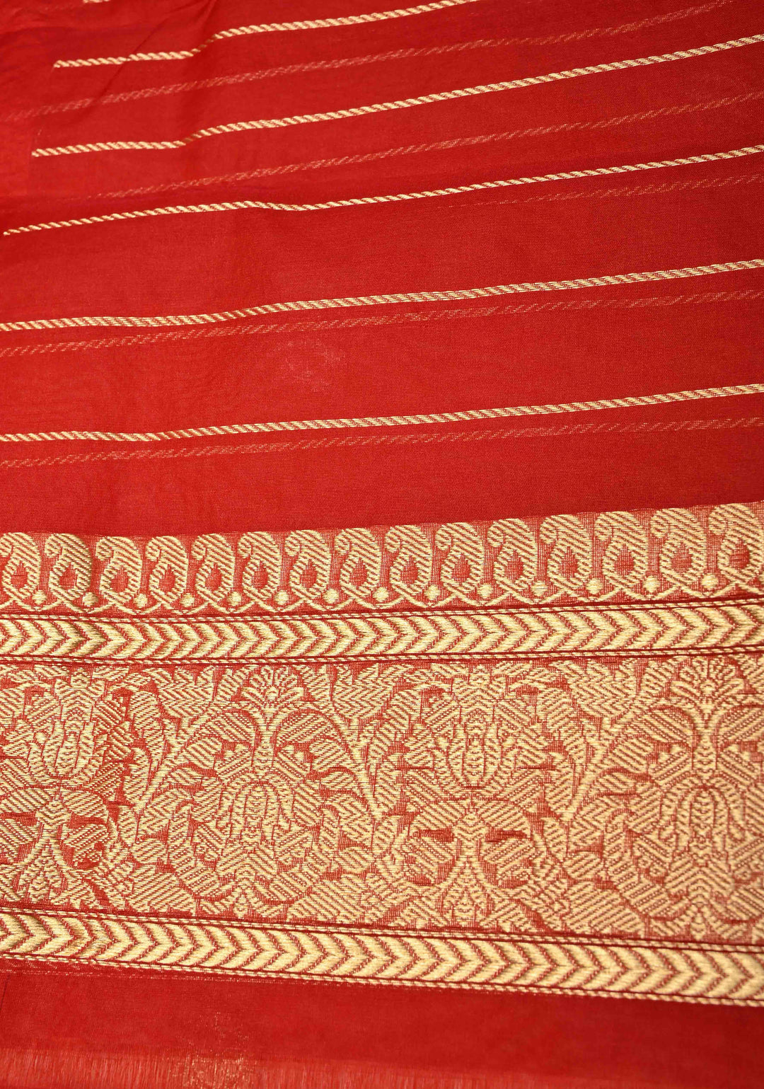 Coral Pink Banarasi Kora Silk Saree with Sona Rupa Buttas and Zari Border | SILK MARK CERTIFIED