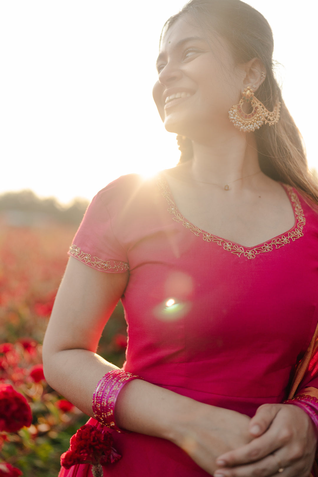 Poorva Anarkali & Dupatta – Festive Traditional Wear | South Indian Ethnic Wear Express | SHOBITAM
