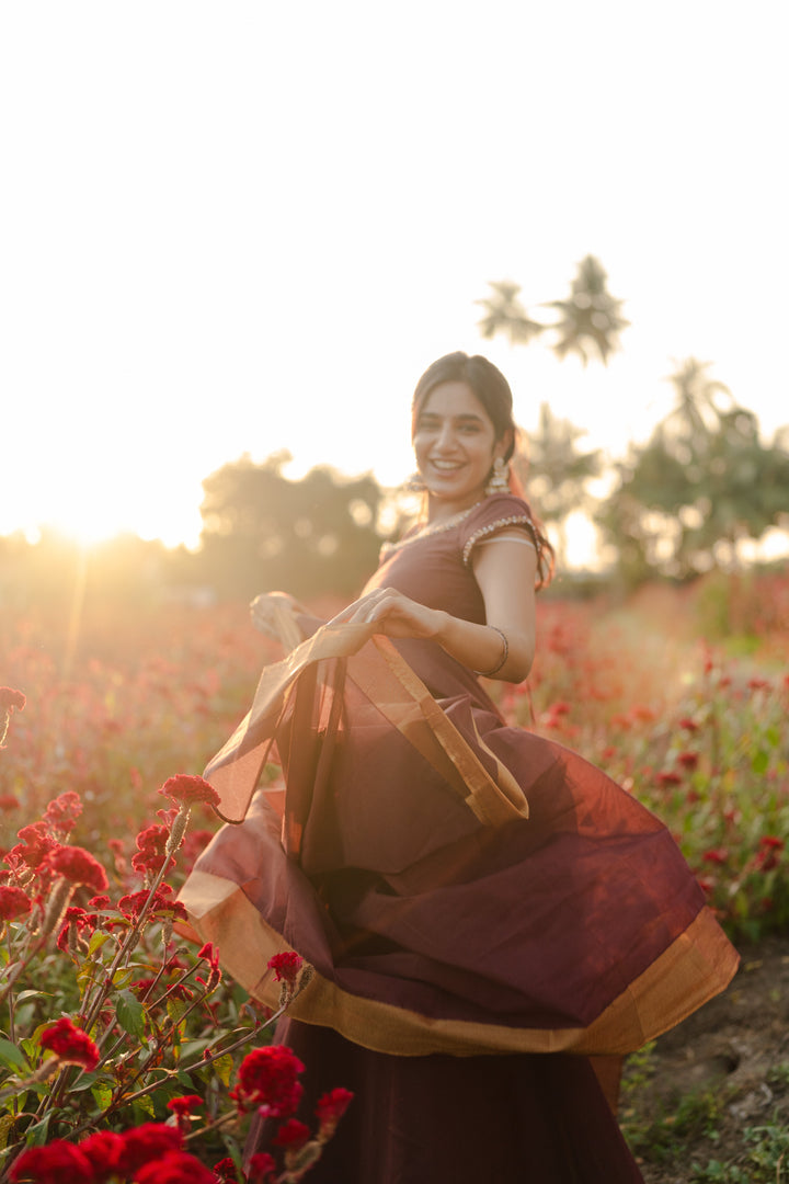 Poorva Anarkali & Dupatta – Festive Traditional Wear | South Indian Ethnic Wear Express | SHOBITAM
