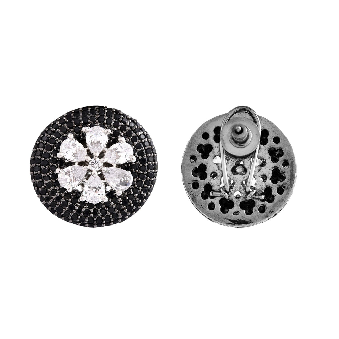 Sparkling Elegance Floral Beauty American Diamond Stud Earrings  | SHOBITAM
