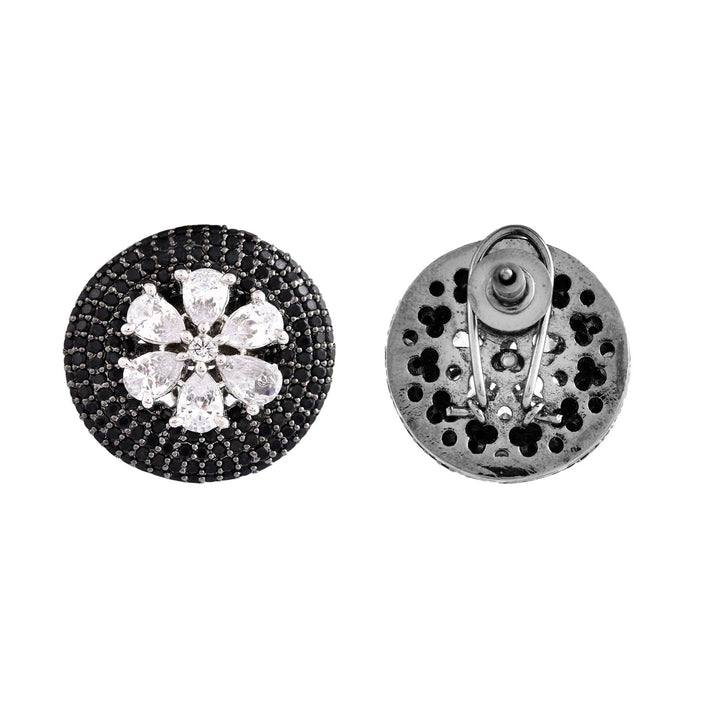 Sparkling Elegance Floral Beauty American Diamond Stud Earrings  | SHOBITAM