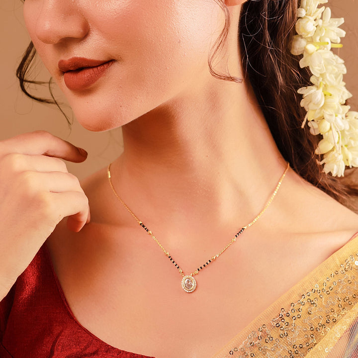 Gold Essentials Kavya American Diamond Mangalsutra | SGOBITAM