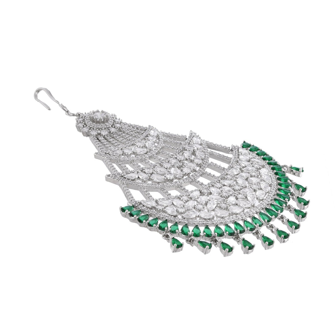 Noor-E-Nazakat American Diamond Paasa Maangtikka  | SHOBITAM