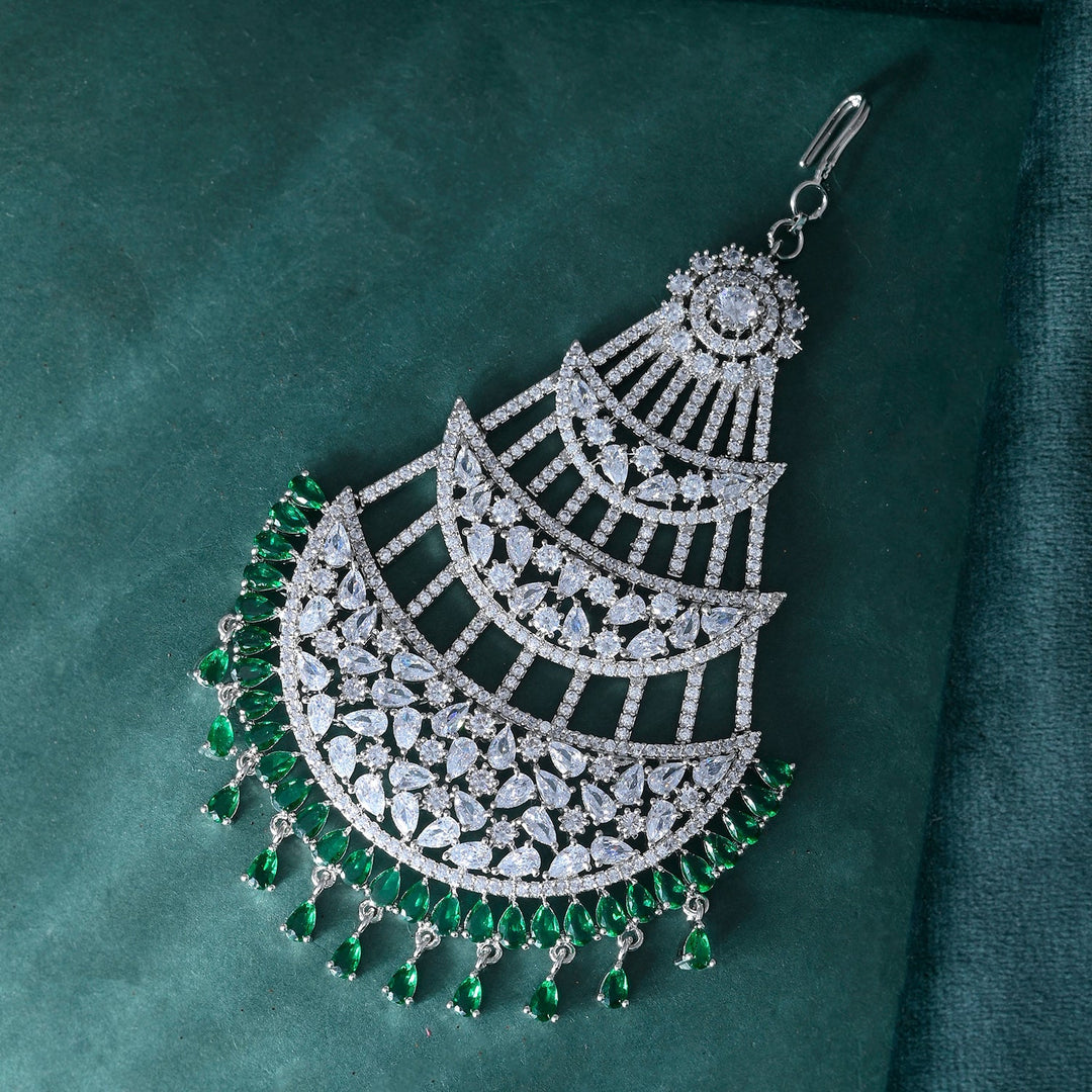 Noor-E-Nazakat American Diamond Paasa Maangtikka  | SHOBITAM