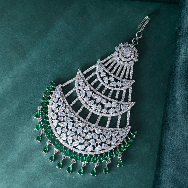 Noor-E-Nazakat American Diamond Paasa Maangtikka  | SHOBITAM