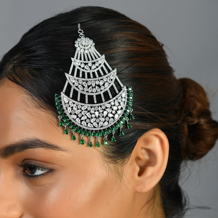 Noor-E-Nazakat American Diamond Paasa Maangtikka  | SHOBITAM
